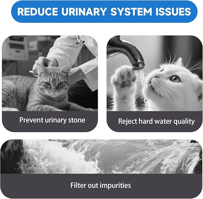 10-Pack Cat Fountain Filters Replacement for PETLIBRO Dockstream 2.5L/84oz | PLWF005 PLWF105 PLWF115 PLWF305 | Triple Filtration，Reduces Hair & Odor Effectively, 10 Pre-Filter Sponges, BPA-Free