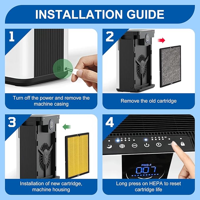 AP303 AP304 Replacement Filter, Compatible with DAYETTE AP303 AP304 and FRESHDEW AP303 AP304 Air Cleaner Puri-fier, HEPA Filter with 3 Stage Filtration, 2 Pack