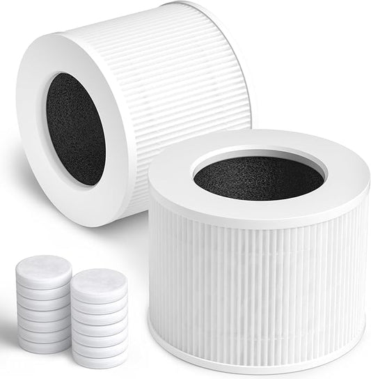 Core Mini Replacement Filter Compatible with LEVOIT Core Mini P Air Purifier, 3-in-1 High-Efficiency H13 True HEPA Activated Carbon Filter, Replace Part #Core Mini-RF, 2 Filter & 14 Fragrance Sponge
