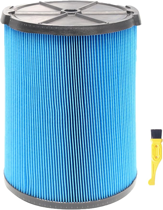 VF5000 3-Layer Pleated Vacuum Filter Compatible with Ridgid Shop Vac 6-20 Gallon Wet Dry Vacuums, Fine Dust Replacement Filter for Rigid WD1450 WD0970 WD1270 WD09700 WD06700 WD1680 WD1851 RV2400A
