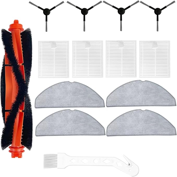 Vacuum Accessories for iRobot Roomba Combo Essential Robot Y0140/Y01420 Cleaner-14PCS(1 Roller Brush+4 Hepa Filters+4 Side Brush+4 Mop Pads+1 Cleaning Tool)