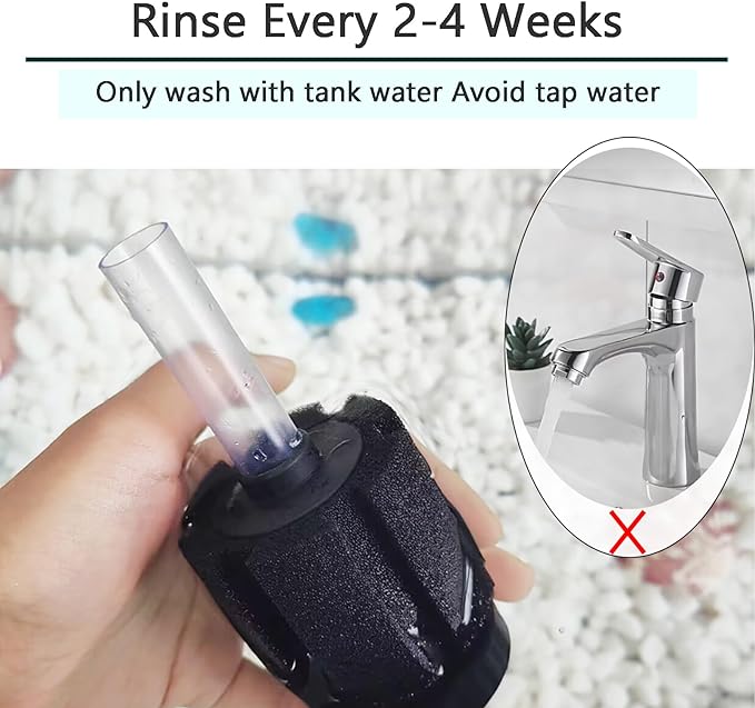 AQUANEAT Aquarium Sponge Filter Breeding Fry Betta Shrimp Nano Fish Tank 4pcs (Small up to 10Gal)