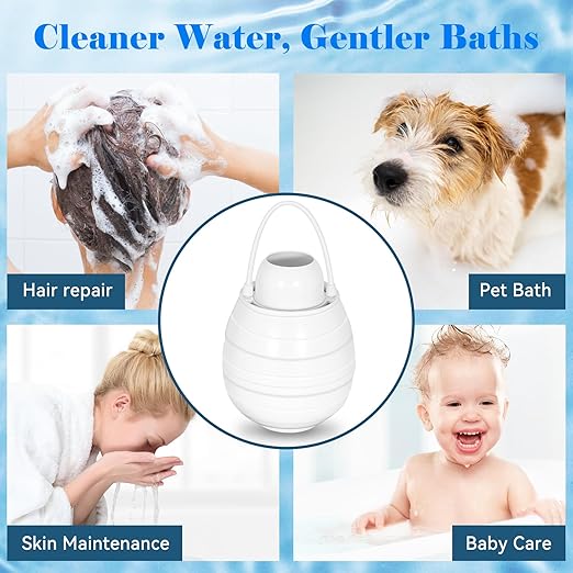 Bathtub Faucet Water Filter – 10-Stage Premium Filtration System, 5000 Gallon Capacity, Softens Hard Water, Removes Chlorine & Fluoride – Skin & Hair Protection Filter (White)