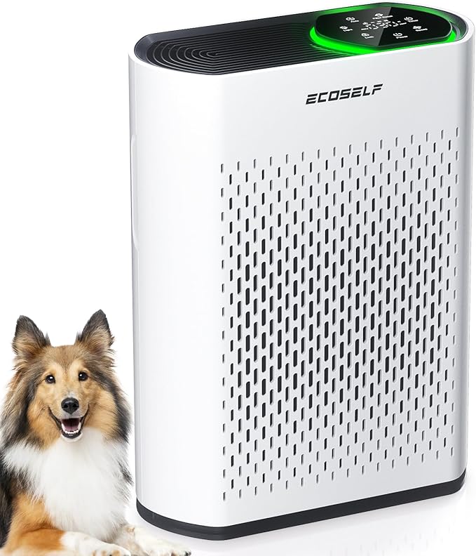 Powerful Air Purifiers for Home Large Room Up to 2400 Ft² with Air Quality Monitor 20dB Sleep Mode, Air Purifier for Bedroom Office Living Room HAP602 White