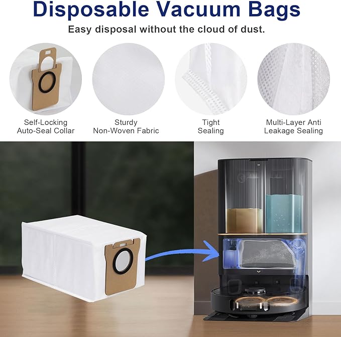 15 PCS Accessories Kit for Dreame L20 Ultra/ L30 Ultra Robot Vacuum Cleaner, Replacement Parts Main Brush, Side Brush, Washable Filter, Mop pads, Dust Bag