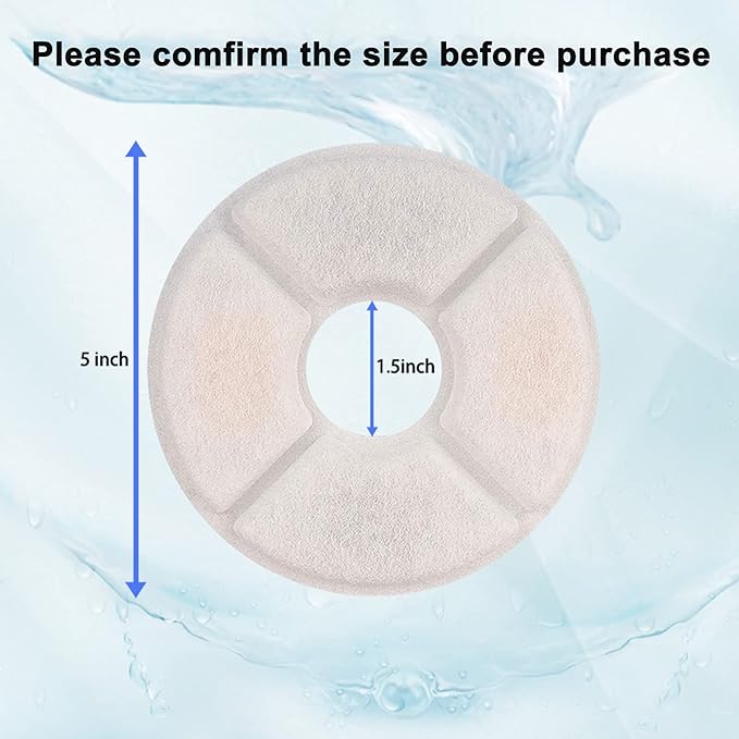 12/16 Pack Cat Water Fountain Filters, Cirfifth Triple Filtration System Pet Cat Fountain Filter Replacement for 84oz/2.5L Automatic Cat Fountain (16 Pack)