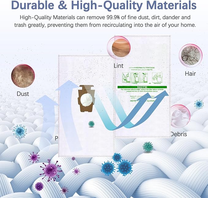 16 +2 Pack 204814 Micron Magic HEPA Filter Bags plus Belts Compatible with Kirby Part 205811 204814 204811 Universal Cloth Bags and All Kirby Sentria Vacuum G Series, Avalir Models