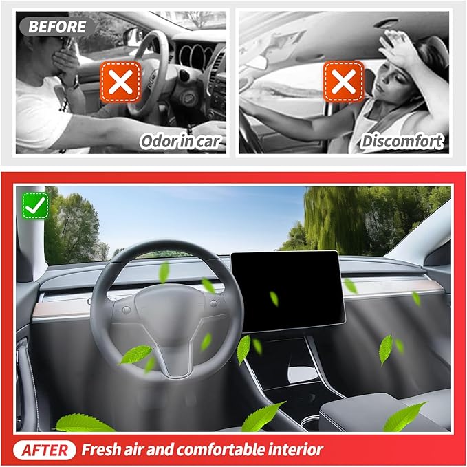 Air Filter Compatible with Tesla Model 3 Cabin Air Filter HEPA Air Intake Filter Replacement with Activated Carbon for 2017-2020 Model 3 Accessories