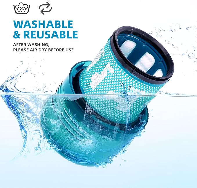 Dyson V15 Filter, 1-Pack Premium True HEPA Replacement Filter Compatible with Dyson V15 Detect, V15 Detect Absolute, V15 Submarine, V15 Detect Filter, V11 Animal Filter, V11 Filter, Part no. 970013-02