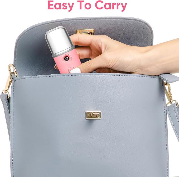 1pc Usb Spray Humidifier Moistener with Ultrasonic Aromatherapy for Home Office and Car Easy to Clean Rechargeable Present Pink