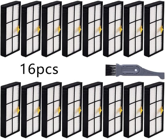 I clean 16pcs Replacement iRobot Roomba Hepa Filter, Parts Fit for Roomba 980 960 880 860 870 890 Robotic Vacuum 800&900 Series, with A Free Cleaning Brush…