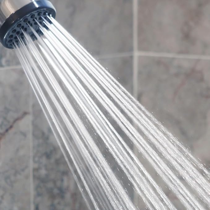 Pressure Boosting Shower Head - High Pressure Water Saver Showerhead Best For Low Flow Showers, 2.5 GPM - Chrome