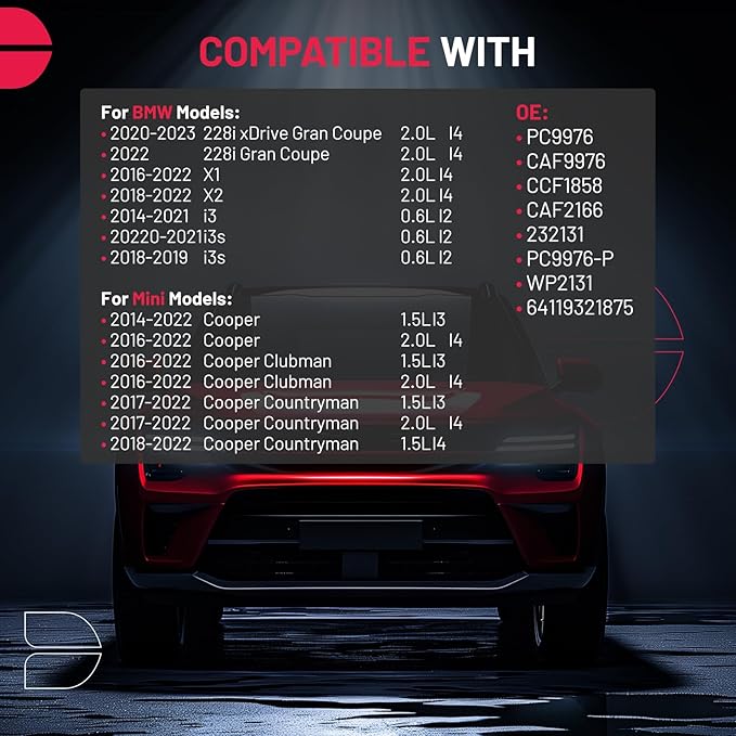 BDFHYK 2 Pack Cabin Air Filters with Activated Carbon Compatible with BMW X1 2016-2022, X2 2018-2022, i3 2014-2021, i3s 2020-2021, Compatible with Mini Cooper/Cooper Clubman 2016-2022