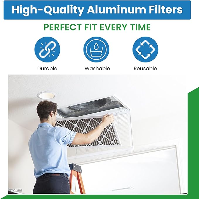 Filter Everything Replacement Aluminum Pre/Post Filter Compatible with Honeywell F50E & F50A Series – 12-1/2 x 19-5/8 x 3/8 2-TSSS – 2-Pack