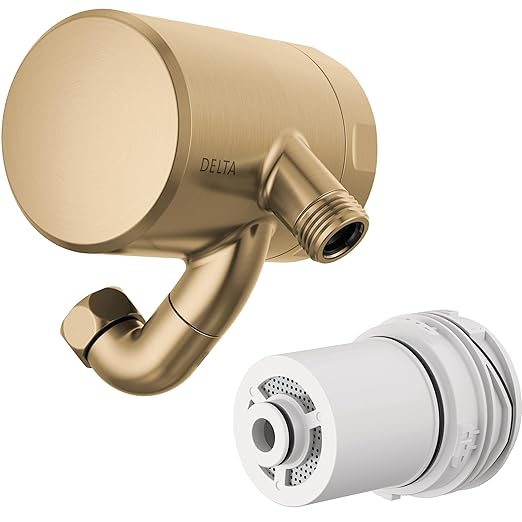 Delta Faucet Clarifi Premium Shower Filter Attachment Gold with Additional Filter Cartridge