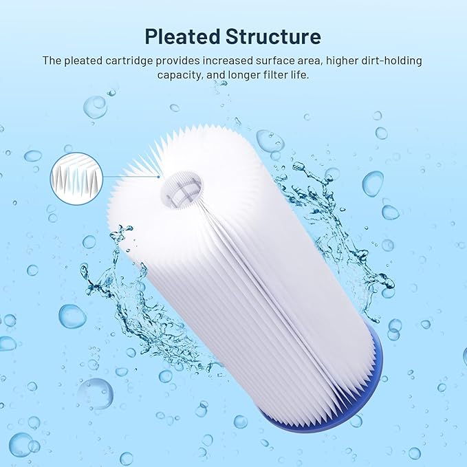 W50PEHD Whole House 50 Micron 10 x 4.5 Pleated Sediment Well Water Filter Cartridge Replacement for R50-BBSA, ECP50-BB, 255492-43, R50-BB, SPC-45-1050, AO-WH-PREL-RPP, FXHSC, W50PEHDA (Pack of 3)