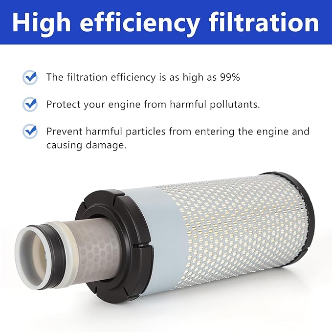 RD158-42270 RD158-42280 Air Filter - Fit for Kubota Excavators KX040-4 JD Excavators 30G 35G 50G - Replace FYD00000374 FYD00001540 WA10854 WA10890