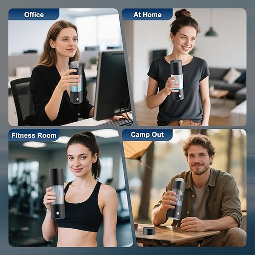 Hydrogen Water Bottle Generator with SPE PEM Technology, 4000ppb Hydrogen Water Generator, Quick Electrolysis Hydro Hydrogen Water Bottle Generator for Health Enthusiasts & Travelers [Black]