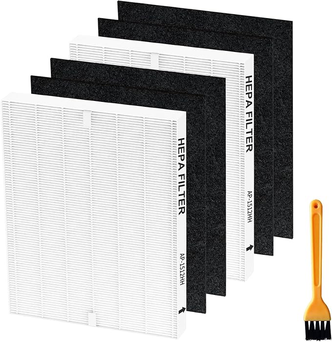 AP-1512HH Air Purifier Replacement Filter Set for Coway Airmega AP-1512HH and and Airmega 200M air Purifier, 2 HEPA and 4 Carbon Filters, Compared to Part #3304899