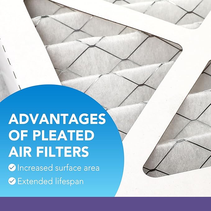 LotFancy 12x24x1 Air Filter MERV 11 Pet Smoke Allergens Defense (6-Pack) Pleated HVAC Furnace Air Filters, Replacement for Home AC & Heating Systems, Actual Size: 11.75" x 23.75" x 0.75"