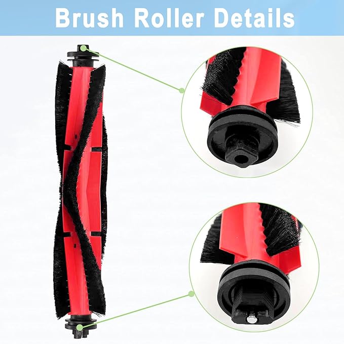 Replacement Parts for Xiaomi Roborock Q5 Q5+ Q5 Plus Robot Vacuum Cleaner, 1 Main Brushes 3 Filters 4 Side Brushes 4 Dust Bags