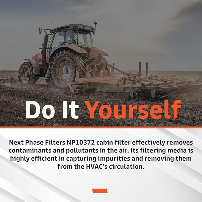 Cabin Filter - Pack of 1 - Compatible with Case Wheel & New Holland Tractors - Cabin Air Filter Replacement - Replaces O.E. 84577445, 84587832; Wix WP10372 - Climate Control System Accessories