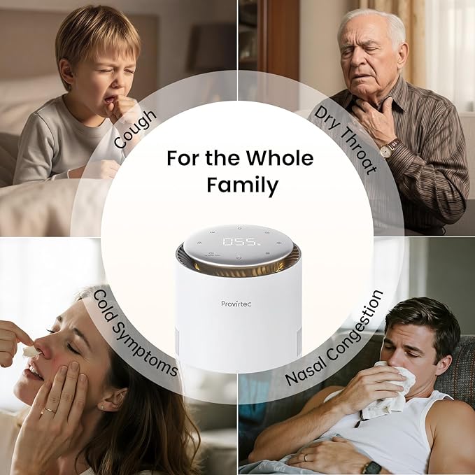 MistFree Evaporative Humidifier for Bedroom, 3L No White Dust for Sensitive Individuals & Kids, Auto Humidity Control, Ultra Quiet Sleep Mode, Easy Clean Tank for Office & Small Room