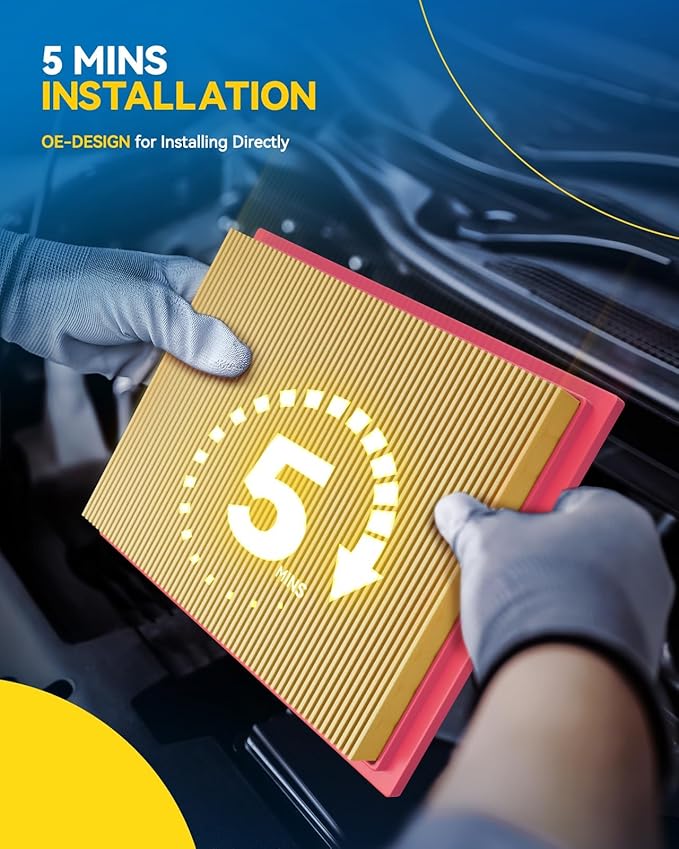 PHILTOP Engine Air Filter, EAF080 (CA12260) Replacement for Equinox 2018-2021, Terrain 2018-2021 Air Filter, Protect Engine & Improves Acceleration