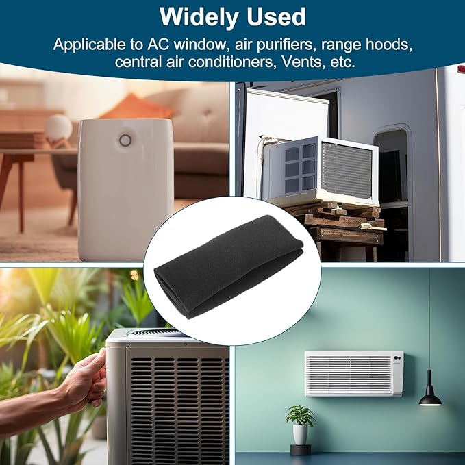 PATIKIL 79" x 40" x 0.4" Air Conditioner Filter Replacement, Washable Reusable Cut to Fit Foam Filter Air Filter for RV AC Vent Window Purifiers Computer, 40PPI