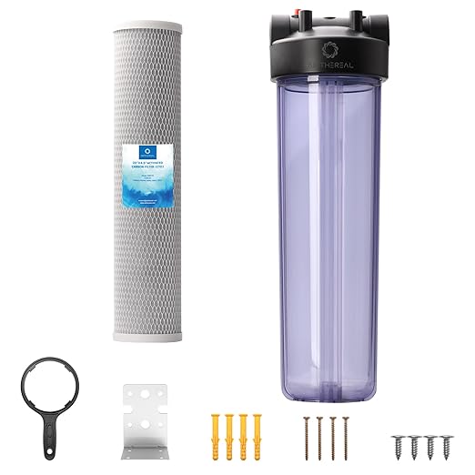 Airthereal Whole House Water Filter Housing, Sediment Filters for Well and City Water, 20"x4.5" Sediment Whole House Water Filter Cartridges with 1" NPT Port and Include 1-Pack CTO Filter
