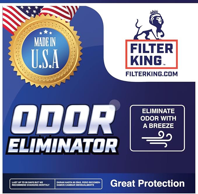 Filter King 8x19.5x1 Air Filter | 4-PACK | Carbon MERV 8 HVAC Pleated A/C Furnace Filters | MADE IN USA | Actual Size: 08 x 19.5 x .75"