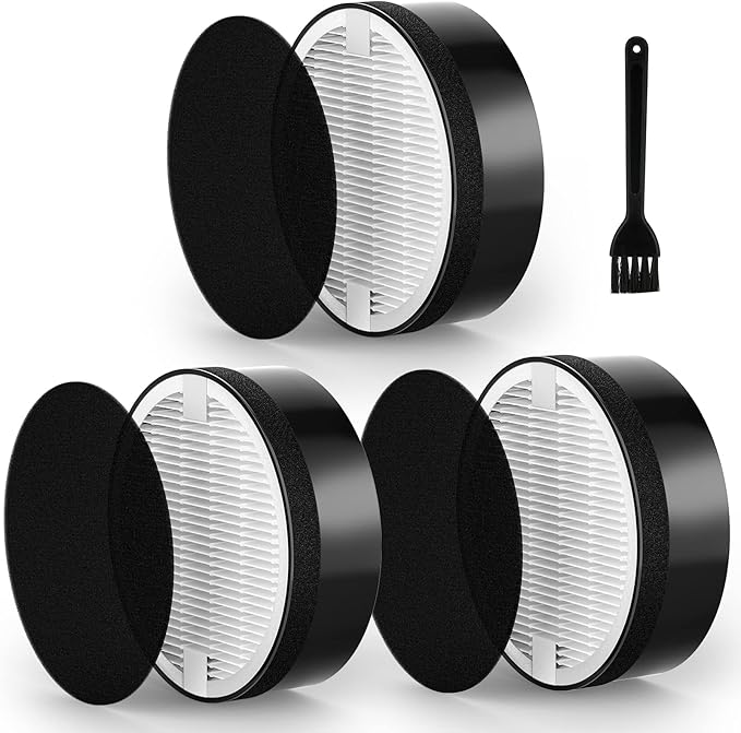 LV-H132 Replacement Filter Compatible with LEVOIT LV-H132 Air Puri-fier Replacement Filter, 3-in-1 HEPA Filt-er High-Efficiency Activated Carbon Filt-er, Part # LV-H132-RF, 3 Pack