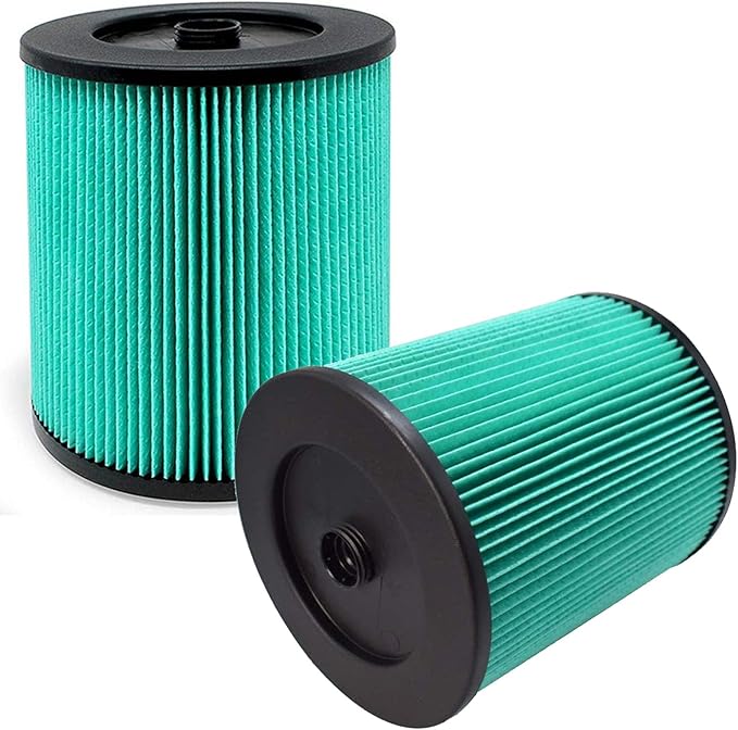 MZY LLC 2 Pack 17912 & 9-17912 Replacement Filter Compatible for Craftsman Shop Vac 5 to 32 Gallon, 3-Layer Pleated 9-17907 Wet/Dry Fine Dust Filter, Part # 17912 & 9-17912