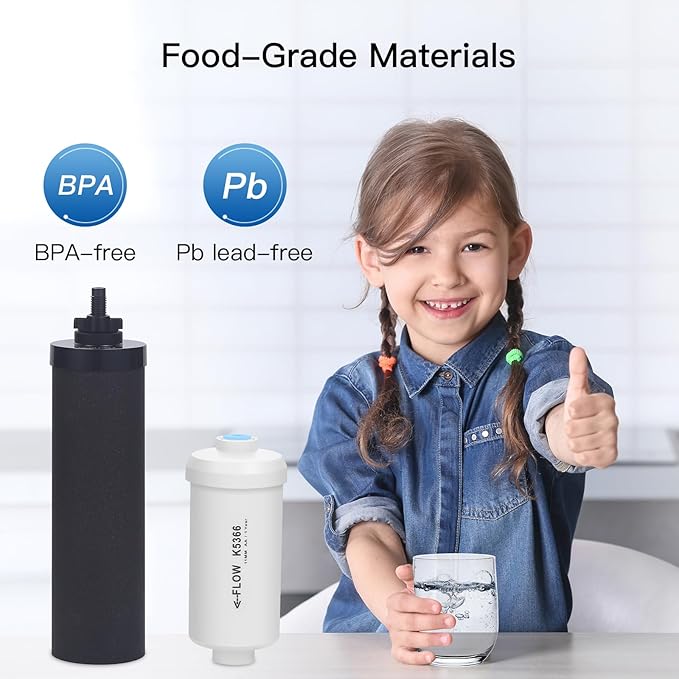 Fluorine Filter, Replacement for Gravity Water Filter System Black & Fluoride NSF/ANSI 375 Certified Water Filter, Replacement for Berkey® BB9-4® Black Filters & PF-4® Fluoride Filters, Pack of 8