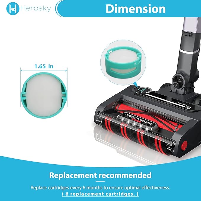 6 Pack Replacement Filters Compatible With LA492 HZ4002 AZ3000 AZ3002 IZ862H IZ562H HZ3000 ZD550 AZ4002 Vacuum, Compatible With HP301 HP302