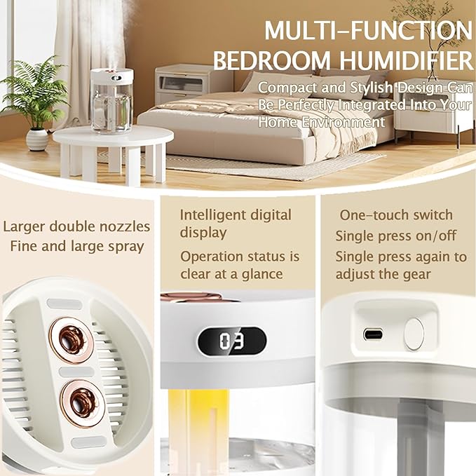 Humidifiers for Bedroom,Cool Mist Humidifiers Room Humidifier Colorful Breathing Light Silent Humidifier USB personal desktop humidifier, for baby bedroom travel office home