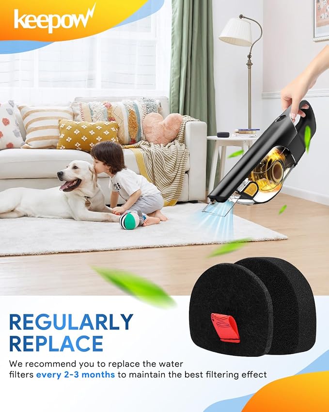 KEEPOW Vacuum Filters Compatible with Shark UltraCyclone Pet Pro Plus Cordless Handheld Vacuum, 2 Pack Filter Replacement for Shark CH901 CH950 CH951 CH951C CH900WM XL Dust Cup Filter, Part #XFTRCH900