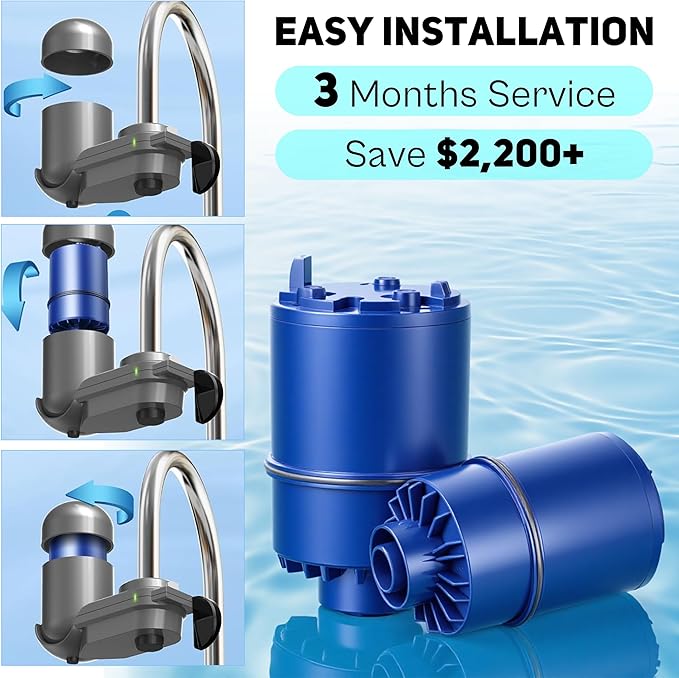 Blue Faucet Water Filter Replacement for Pur and PUR PLUS Mounted Water Filter System RF-9999 RF-3375 FM-2500V FM-3700 FM-3400B etc| Ensure Clean Tap Water 6 Pack by TOMOON