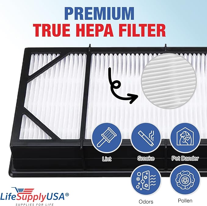 LifeSupplyUSA True HEPA Filter Replacement and 2 Odor Pre-Filters Compatible with Honeywell HRF-CP2 Pet Clean Air Models HHT-013 HHT-016