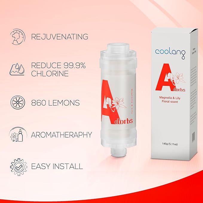 Universal Vita C Shower Filter: Unveil Radiant Skin & Hair with K-Beauty Secrets (Adorbs-Magnolia & Lily)