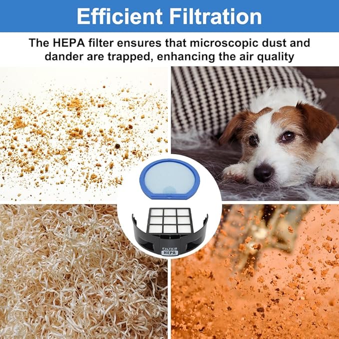 6 Pack Vacuum Filter Set Compatible with Hoover T-Series WindTunnel Bagless Upright Vacuum, Replaces Parts #303173001 & #303172002, 3 Washable Filters+ 3 HEPA Cartridge Filters+ 1 Cleaning Brush