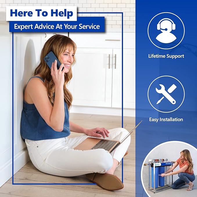 Express Water Whole House Heavy Metal Water Filter Set – 3 Stage Water Filtration Replacement Kit – Sediment, Carbon Block, KDF High Capacity Cartridge Filters – 5 Micron Water Filter 4.5” x 20” inch