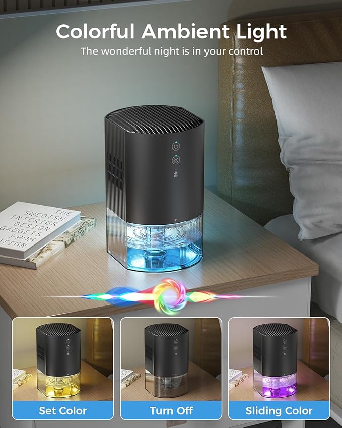 Dehumidifiers for Home, 33oz Dehumidifier for Bedroom with Auto Shutoff, Auto Defrost, Ultra-Quiet Energy Saving for Bathroom Closet Wardrobe Office RV (330sq. ft)