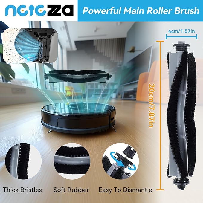 T20 Accessories Replacement Compatible with Airrobo T20+ Robot Vacuum Cleaner, 1 Main Brush, 2 HEPA Filters, 4 Dust Bags, 4 Mop Pads, 4 Side Brushes, T20+ Replacement Parts