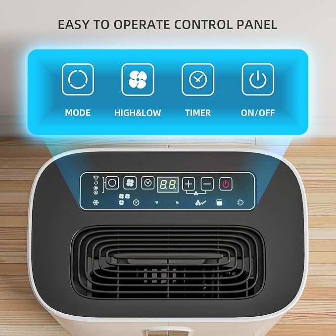 5,000 Sq.Ft 80 Pint Dehumidifier for Basements and Home-with Drain Hose,1.7Gallon Water Tank,Intelligent Humidity Control,Dual Protection and 4 Modes,for Large room