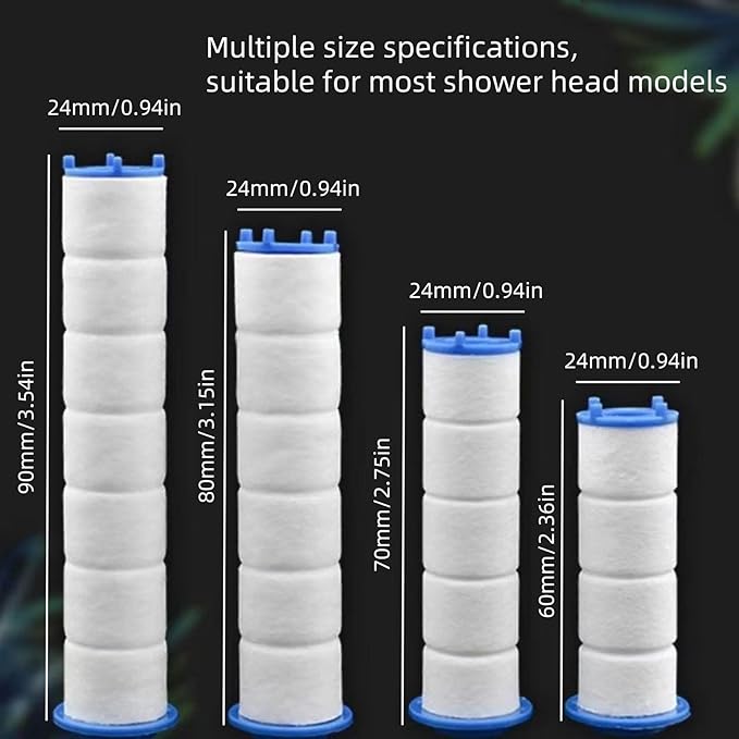 Shower head Filters, 10 Pcs, Ion Shower Drops Head Filter, PP Cotton Filtered Shower Handheld, Filter Element Multiple Specifications, Suitable for Different Models of Shower Heads (White, 8cm/3.15in)