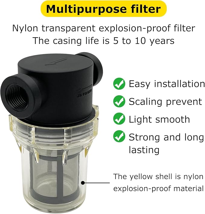 1/2" Female NPT in-Line Strainer with 100 mesh Stainless Steel Filter Screen (1/2“ 100 Mesh)