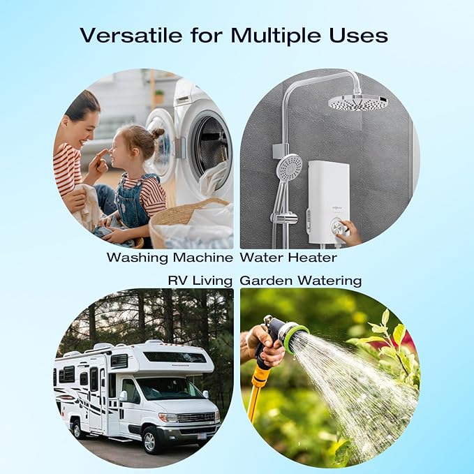 H&G Lifestyles Inline Water Filter for Washing Machine, Anti-Scale Garden Hose Filter,Reduce Water Hardness,with 3/4" GHT Prevents Scale Build Up,Descaler for Water Heater Patio Swamp Cooler 1Pack