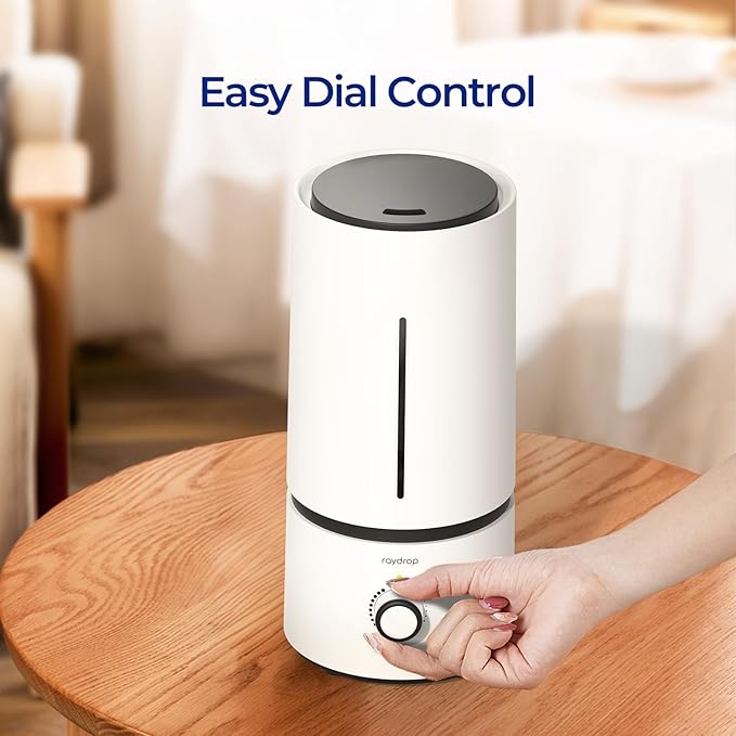 raydrop Cool Mist Humidifiers for Home Babies, 1.70 L Quiet and Small Ultrasonic Humidifier for Bedroom Nightstand, Space Saving, Auto Shut Off - (0.45 Gallon, US 110 V)