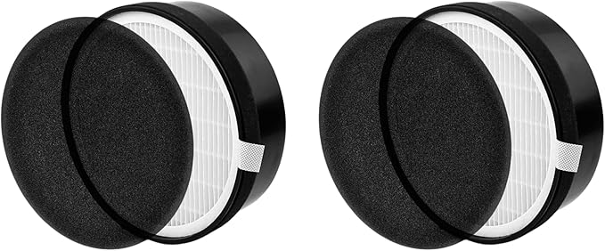 Nispira LV-H132 True HEPA Air Filter with Carbon Pre Filter Replacement Compatible with Air Purifiers LV-H132. Compared to Part LV-H132-RF - 7.5” x 2.4” x 7.5” (2 Pack)